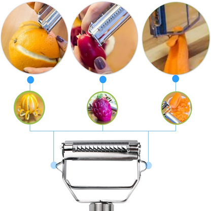 Stainless Steel Vegetable Peeler with Dual Blades for Easy Cutting