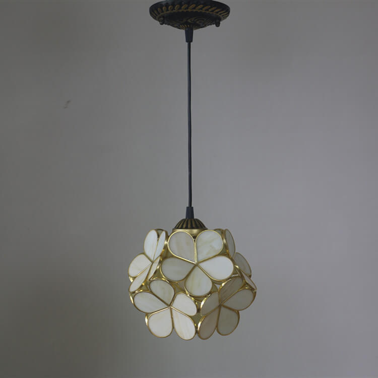 Vintage Stained Glass Flower Pendant Light-Orizon Depot