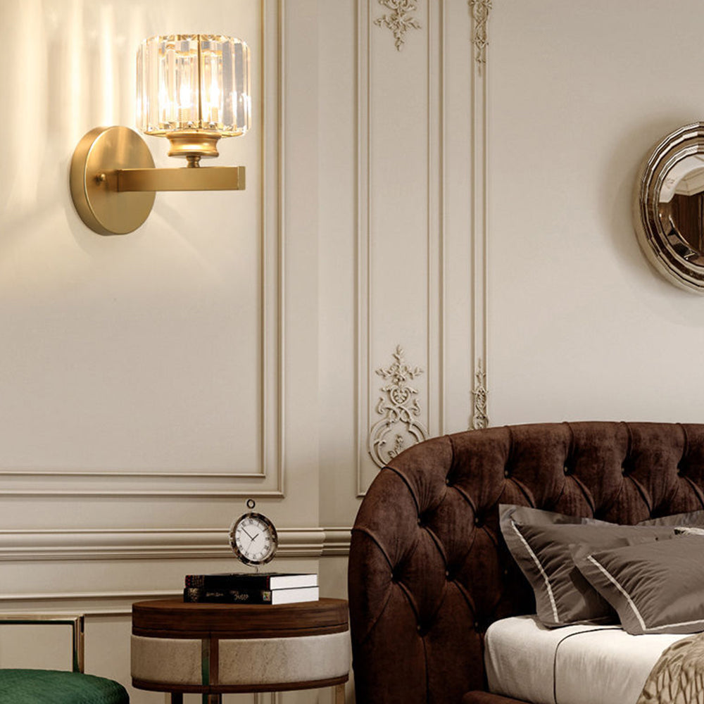 Modern Glass and Iron Wall Sconce Light Fixture