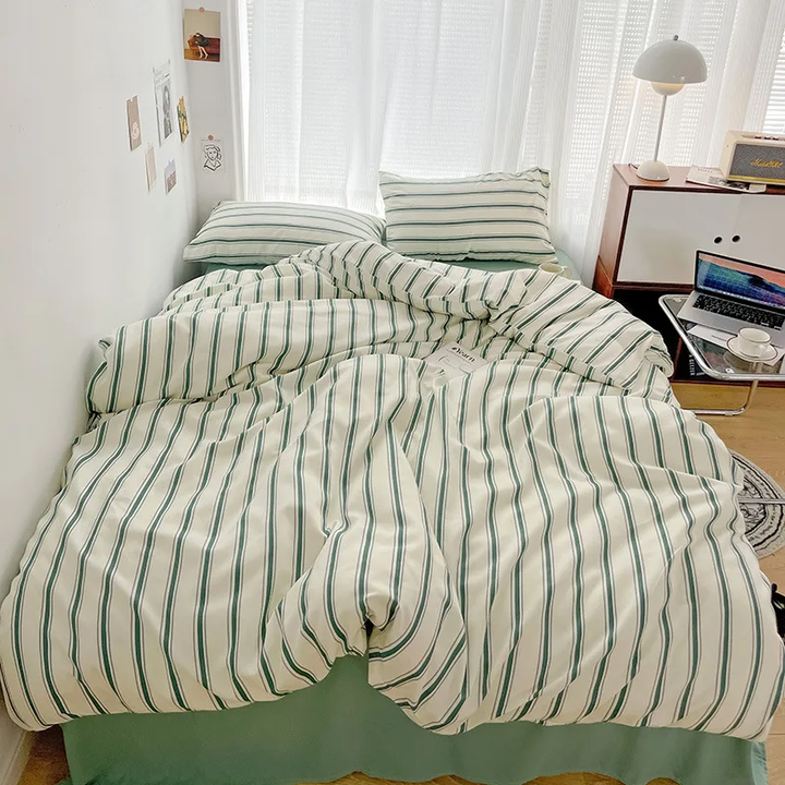 Nordic Stripes Cozy Bedding Set for Stylish Bedroom Decor-Orizon Depot