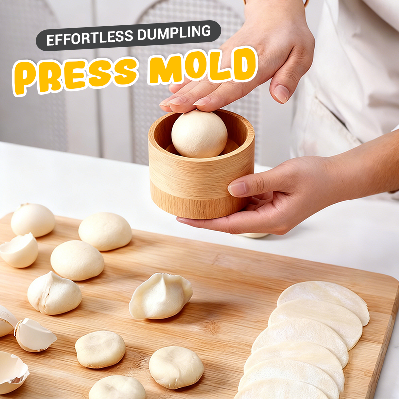 Dumpling Maker | Wooden Dough Press | Non-Stick Surface Tool