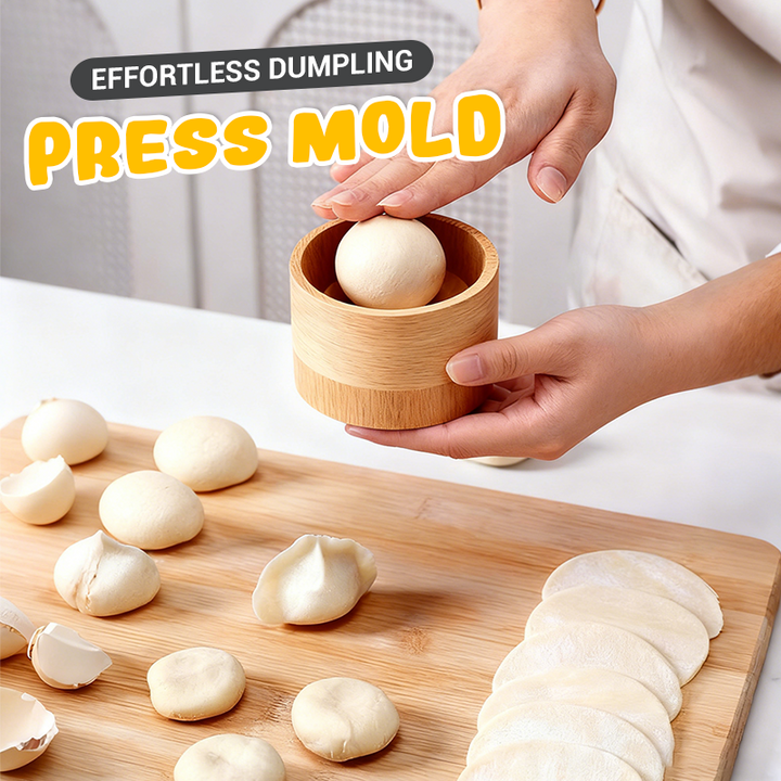 Dumpling Maker | Wooden Dough Press | Non-Stick Surface Tool