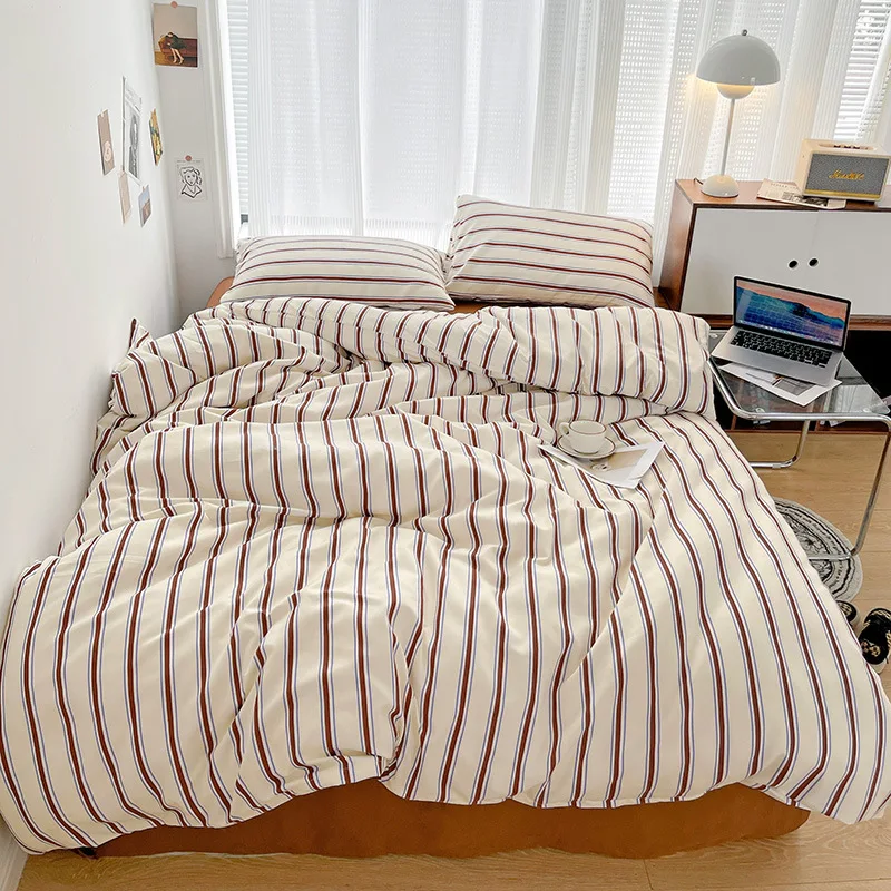 Nordic Stripes Cozy Bedding Set for Stylish Bedroom Decor-Orizon Depot