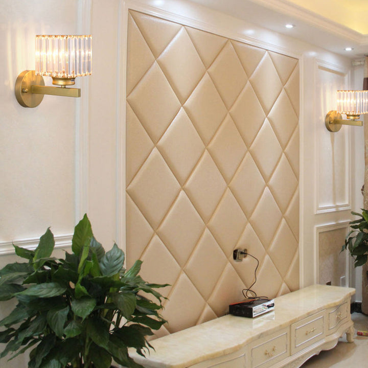 Modern Glass and Iron Wall Sconce Light Fixture