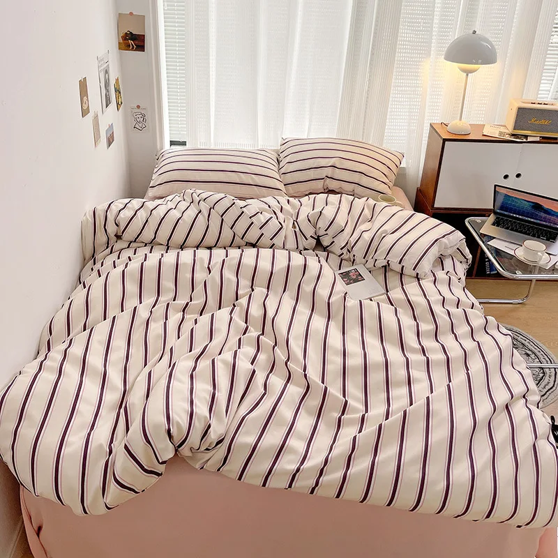 Nordic Stripes Cozy Bedding Set for Stylish Bedroom Decor-Orizon Depot
