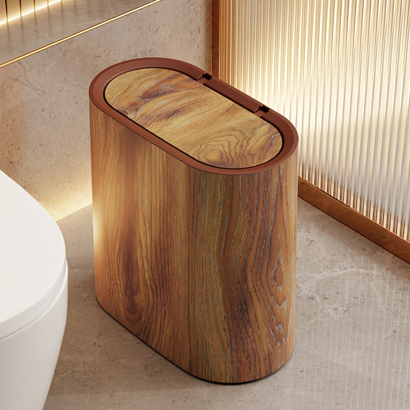 Stylish Marble Pattern Trash Can | Modern Bathroom & Kitchen Bin with Lid-Orizon Depot