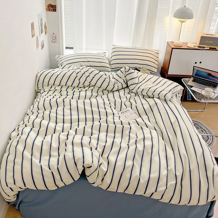 Nordic Stripes Cozy Bedding Set for Stylish Bedroom Decor-Orizon Depot