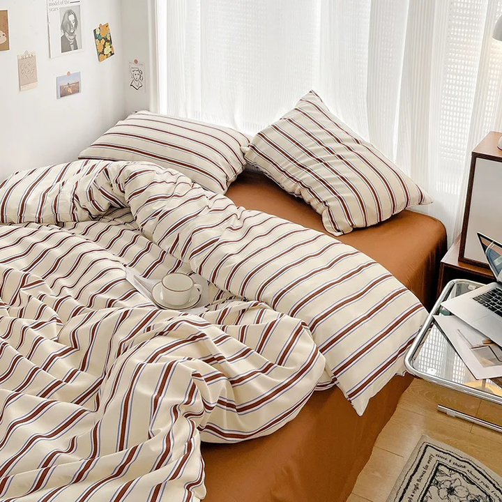 Nordic Stripes Cozy Bedding Set for Stylish Bedroom Decor-Orizon Depot