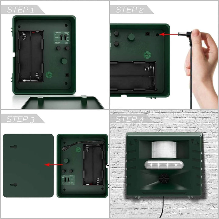 Ultrasonic Bird Repeller for Woodpeckers - Outdoor Pest Control Device