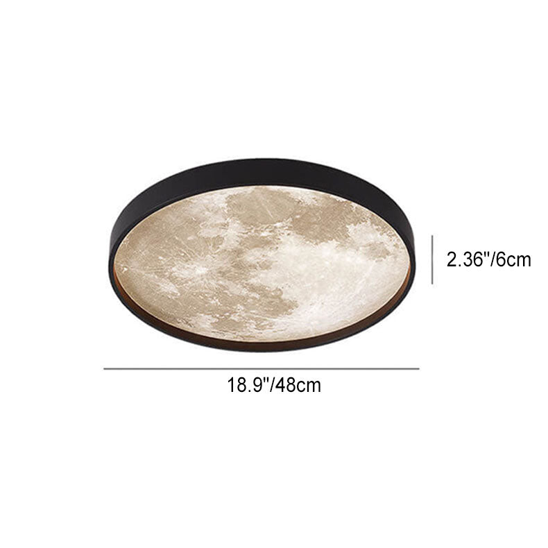 Nordic Minimalist Moon Shape Round LED Ceiling Lamp-Orizon Depot