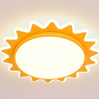 Modern Creative Cartoon Sun Shaped LED Flush Mount Ceiling Lamp-Orizon Depot
