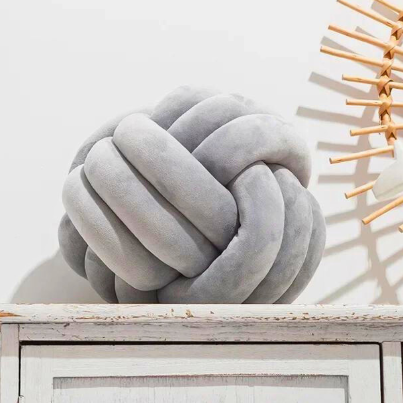 Scandinavian Velvet Knot Cushion for Stylish Home Decor-Orizon Depot