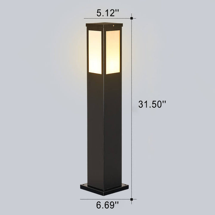 Modern Solar Square Column Outdoor Waterproof Lawn Path Lamp-Orizon Depot