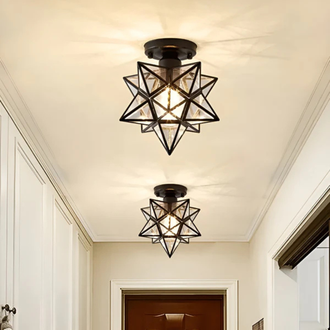 Elegant Geometric LED Ceiling Lamp | Stylish Star Light Fixture