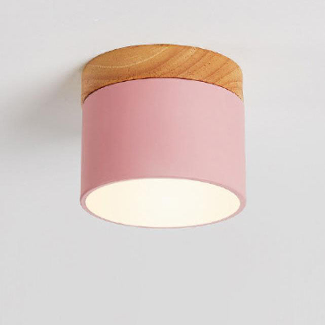 Scandinavian Minimalist Solid Color Log LED Flush Mount Ceiling Lamp-Orizon Depot