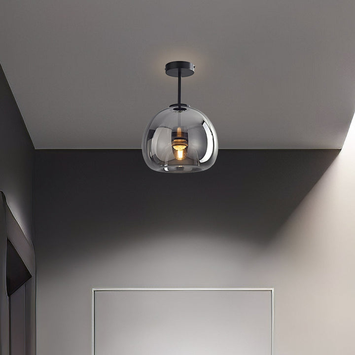 Retro Amber Glass Pendant Ceiling Light Fixture