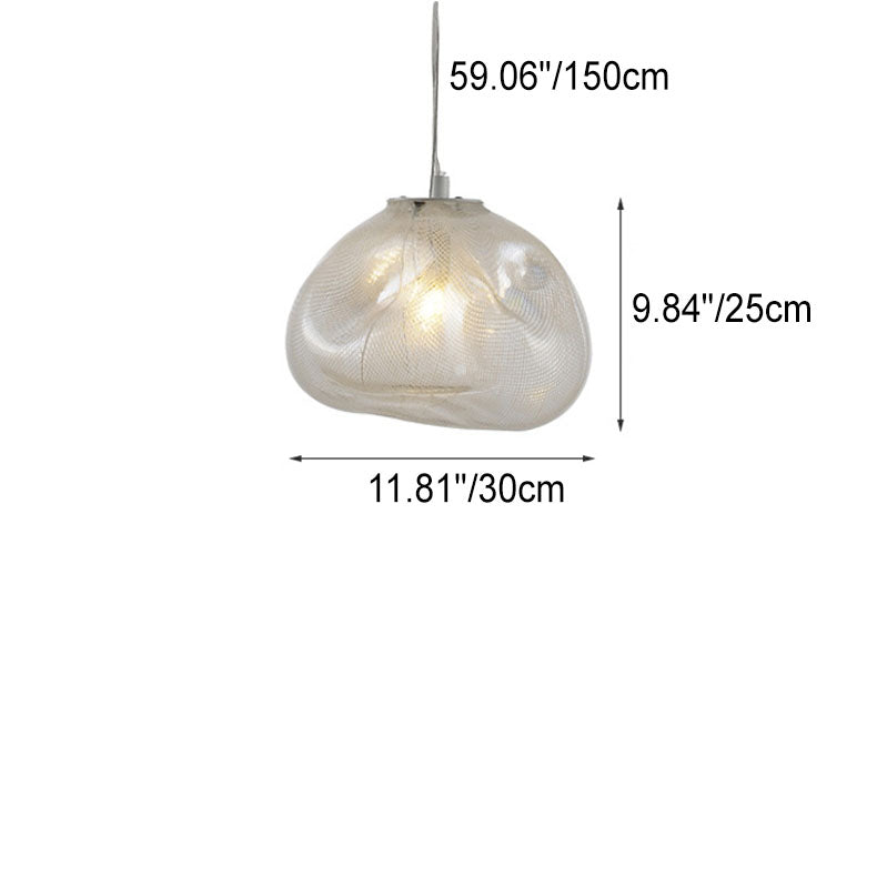 Elegant Cloud Form Glass 1-Light Hanging Pendant Lamp-Orizon Depot