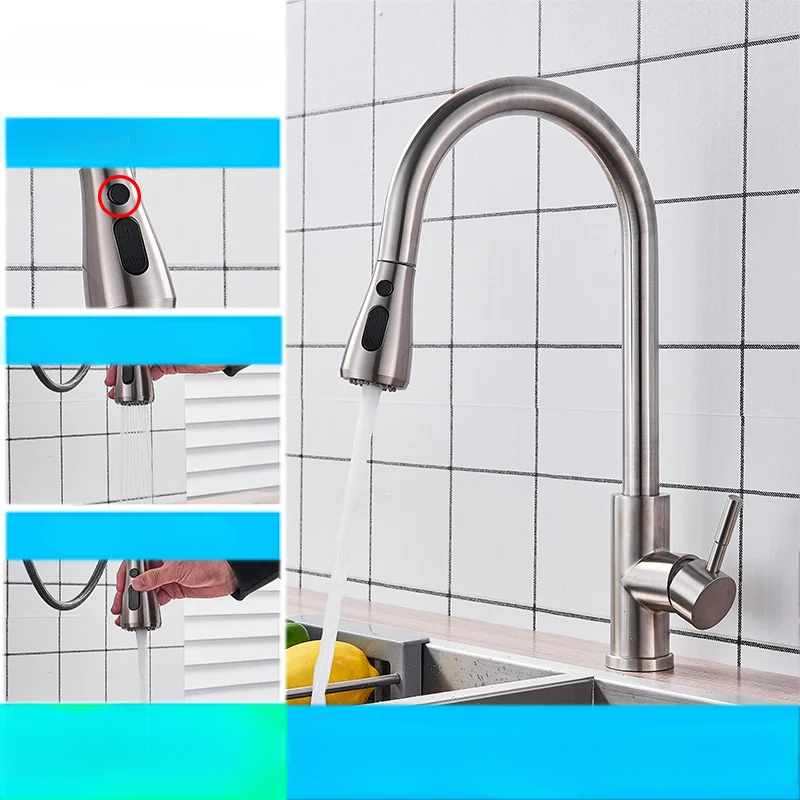 Flexible Kitchen Faucet with Stream Control-Orizon Depot