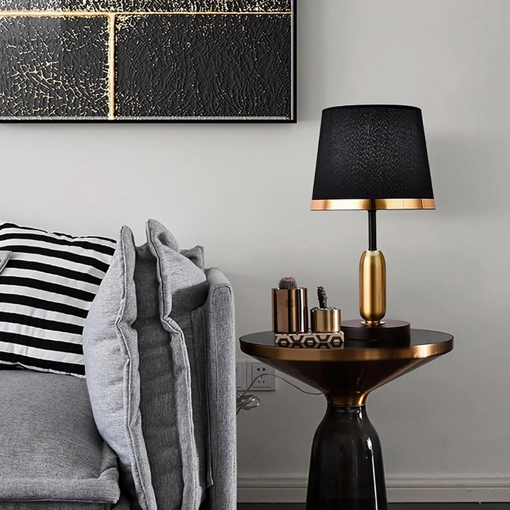 Vintage Black and Gold Table Lamp | Modern Retro Accent Lighting