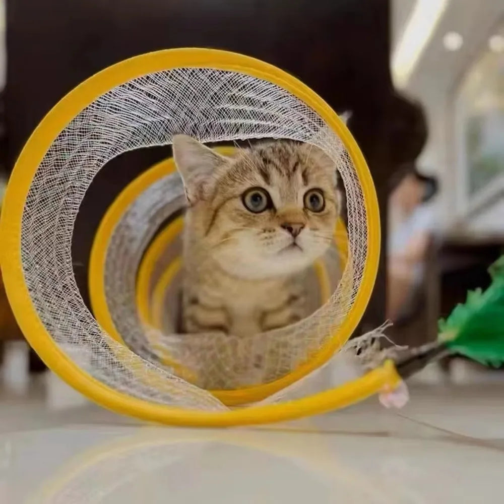 Interactive Collapsible S-Type Cat Tunnel for Fun Playtime