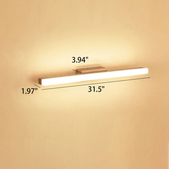Nordic Minimalist Wooden Linear LED Vanity Wall Sconce Lamp-Orizon Depot
