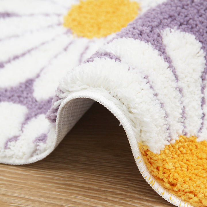 Sweet Daisy Bath Mat - Purple Flower Carpet for Bathroom Decor-Orizon Depot