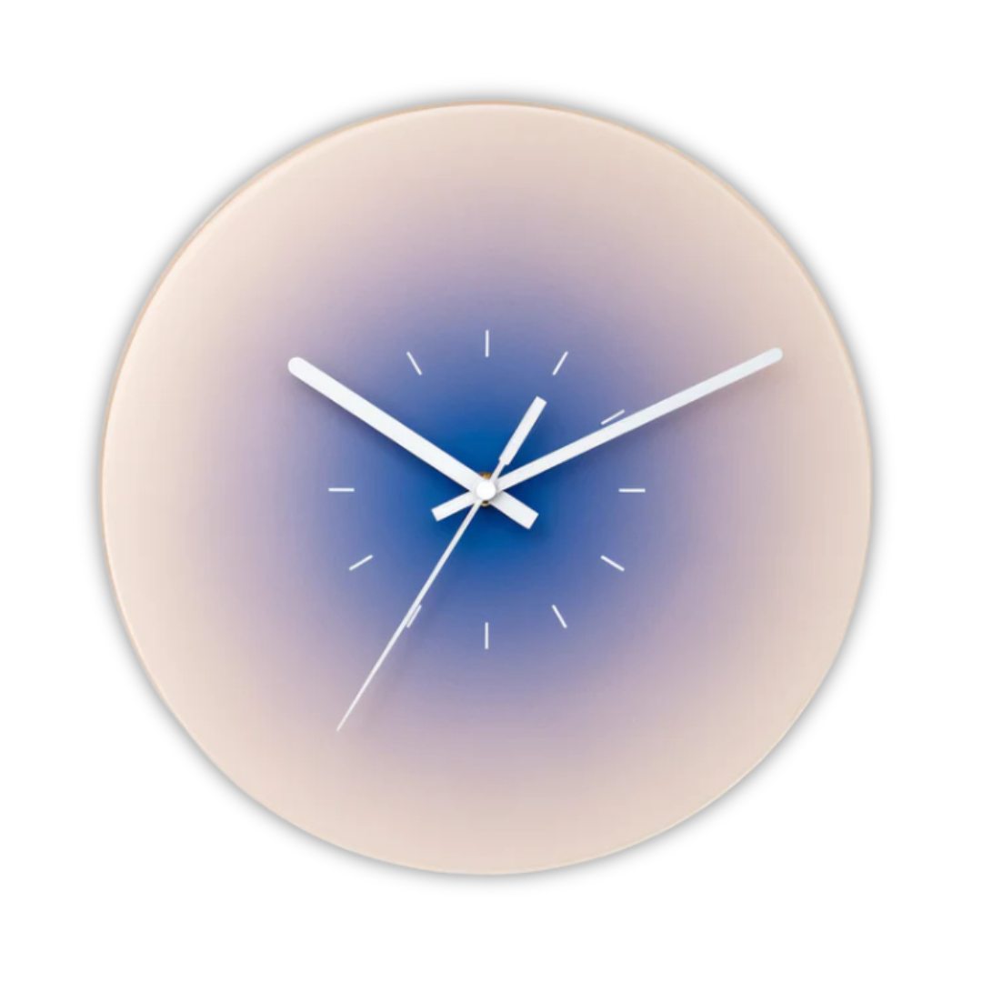 Gradient Design Glass Wall Clock | Contemporary Sunset Style
