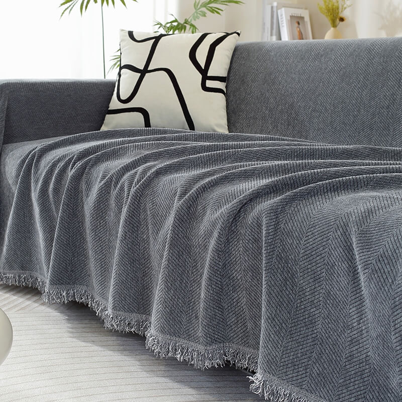Cozy Soft Fringe Throw Blanket for Indoor & Outdoor Use
