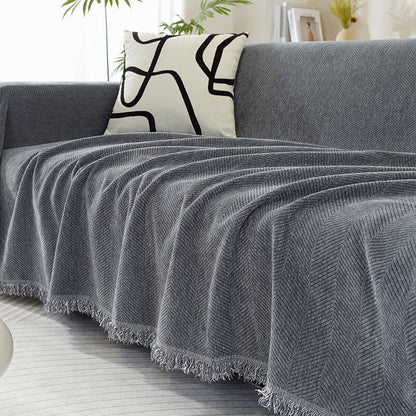 Cozy Soft Fringe Throw Blanket for Indoor & Outdoor Use