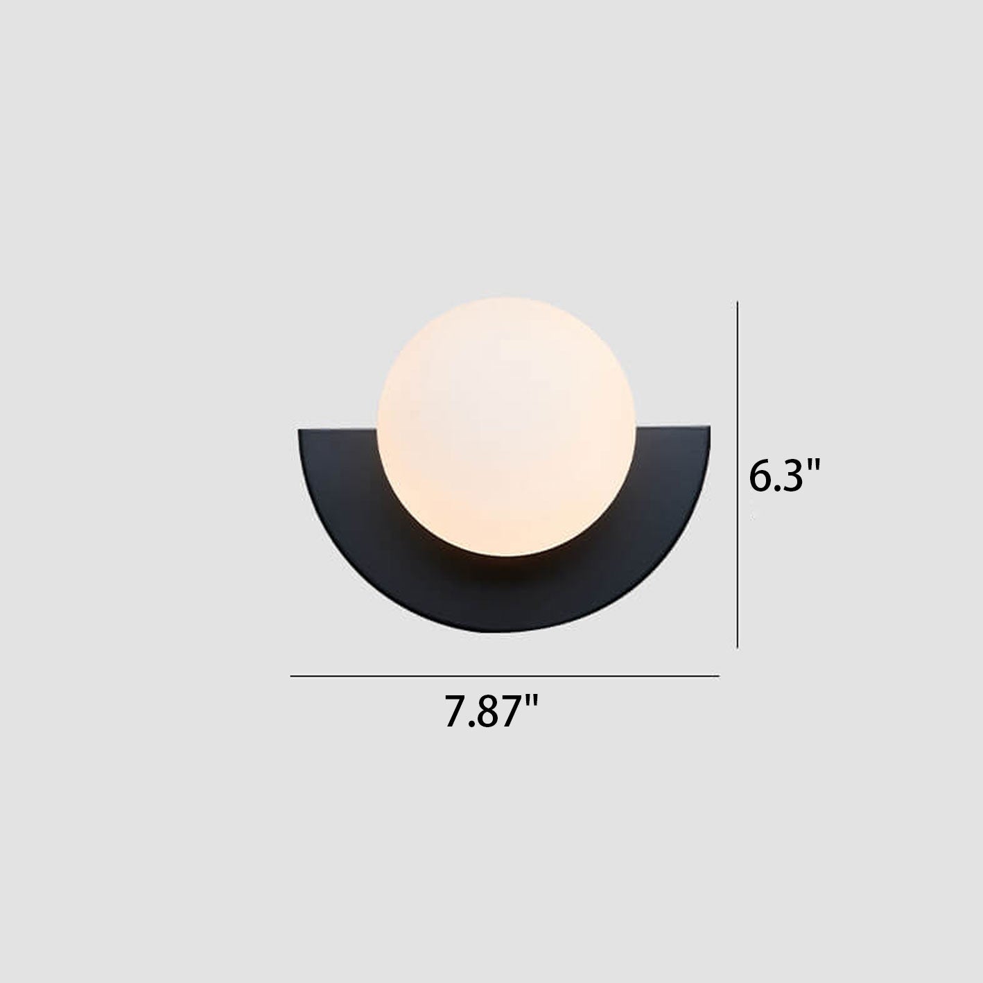 Modern Minimalist Colorful Glass Sphere Semicircle 1-Light Wall Sconce Lamp