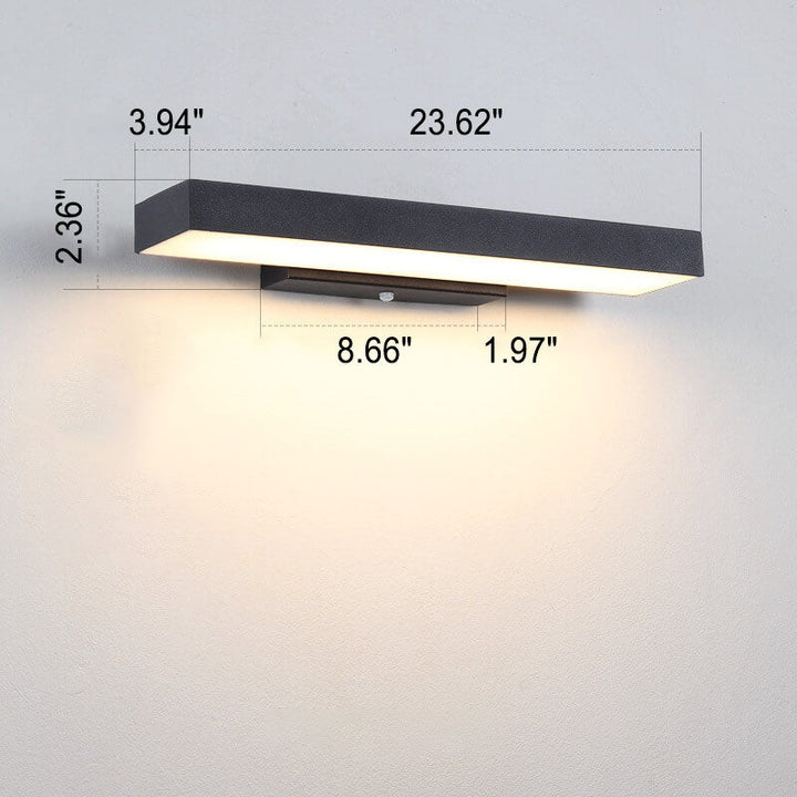 Modern Simplistic Rectangular Flat LED Sensor Outdoor Waterproof Wall Sconce Lamp-Orizon Depot