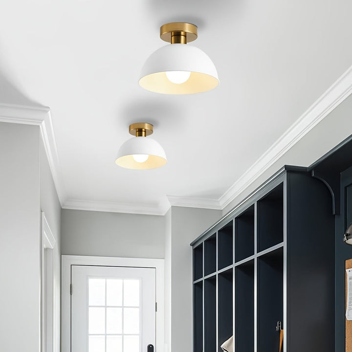 Contemporary Semi-Flush Ceiling Light Fixture | Matte Metal Design