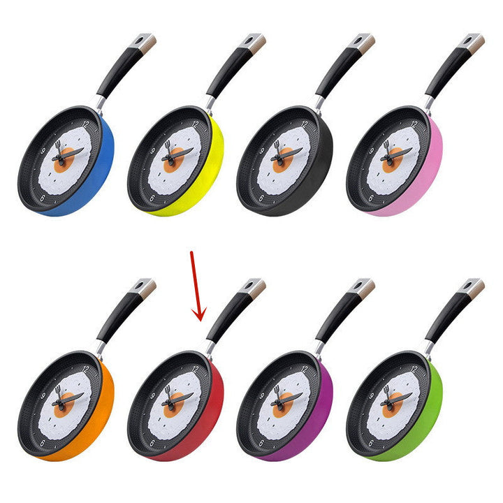 Silent Wall Clock with Fried Egg Pan Design-Orizon Depot