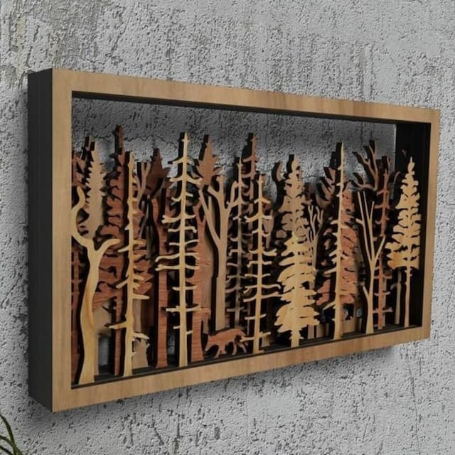 3D Wall Decor - Enchanting Forest Scene with Fox & Tree Shadow-Orizon Depot