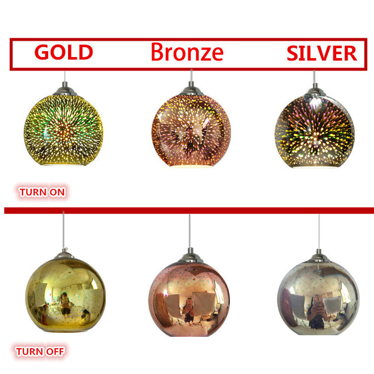 Modern Colorful Fireworks Glass Dome 1-Light Hanging Pendant Lamp-Orizon Depot