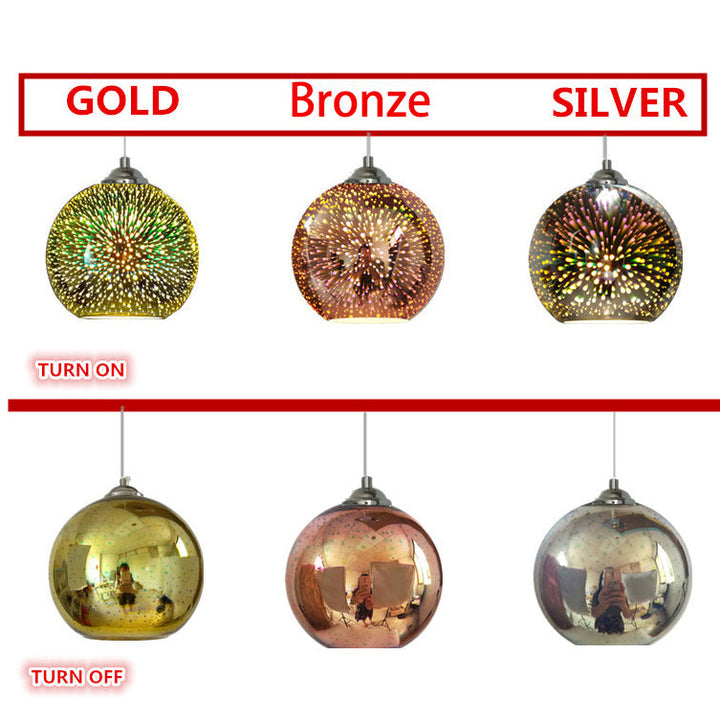 Modern Colorful Fireworks Glass Dome 1-Light Hanging Pendant Lamp-Orizon Depot