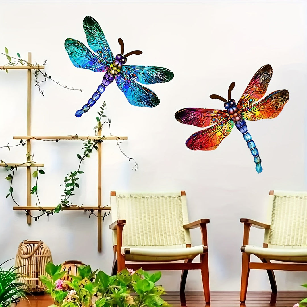 Vibrant Dragonfly Metal Wall Art – Artistic Outdoor Decoration-Orizon Depot
