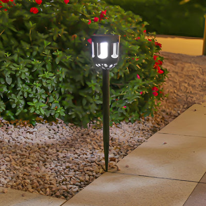 4-Pack Modern Black Solar LED Outdoor Garden Pathway Lights-Orizon Depot