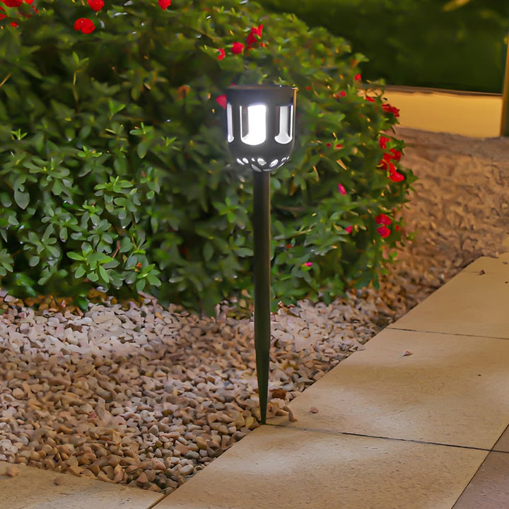 4-Pack Modern Black Solar LED Outdoor Garden Pathway Lights-Orizon Depot