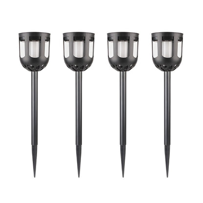 4-Pack Modern Black Solar LED Outdoor Garden Pathway Lights-Orizon Depot