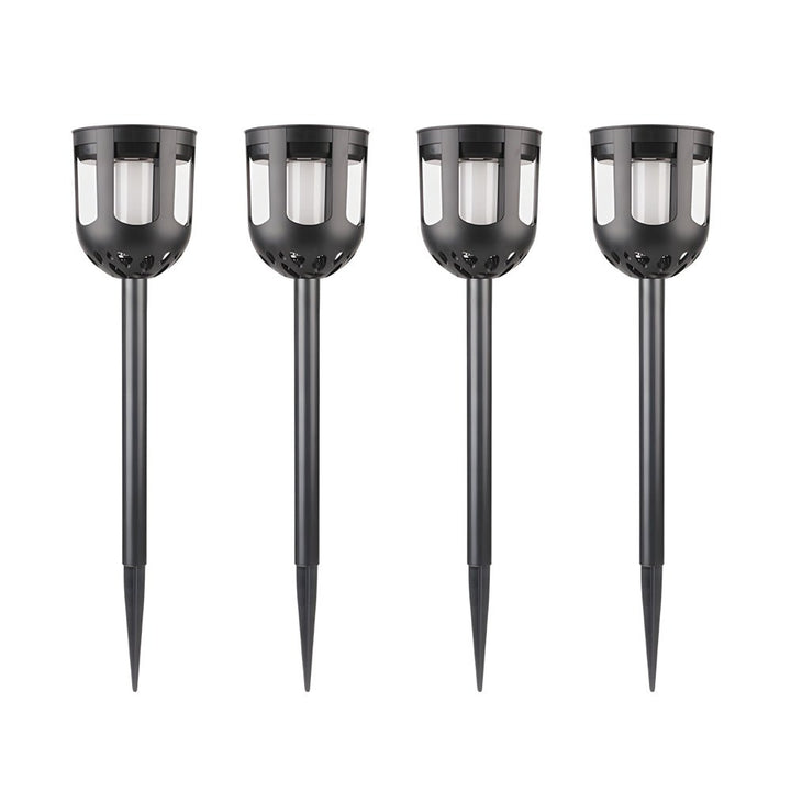 4-Pack Modern Black Solar LED Outdoor Garden Pathway Lights-Orizon Depot