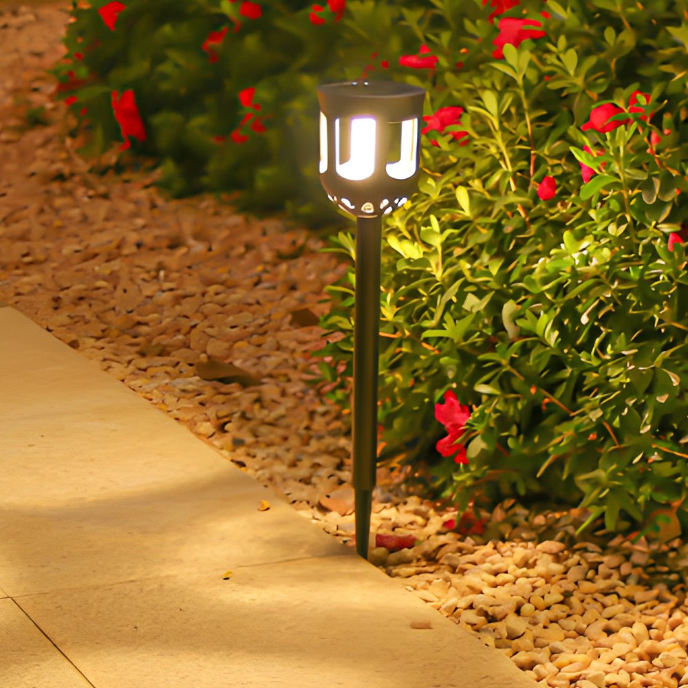 4-Pack Modern Black Solar LED Outdoor Garden Pathway Lights-Orizon Depot