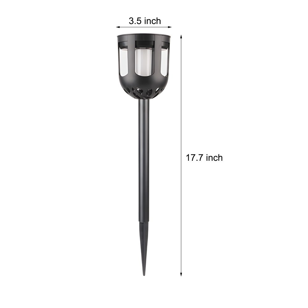 4-Pack Modern Black Solar LED Outdoor Garden Pathway Lights