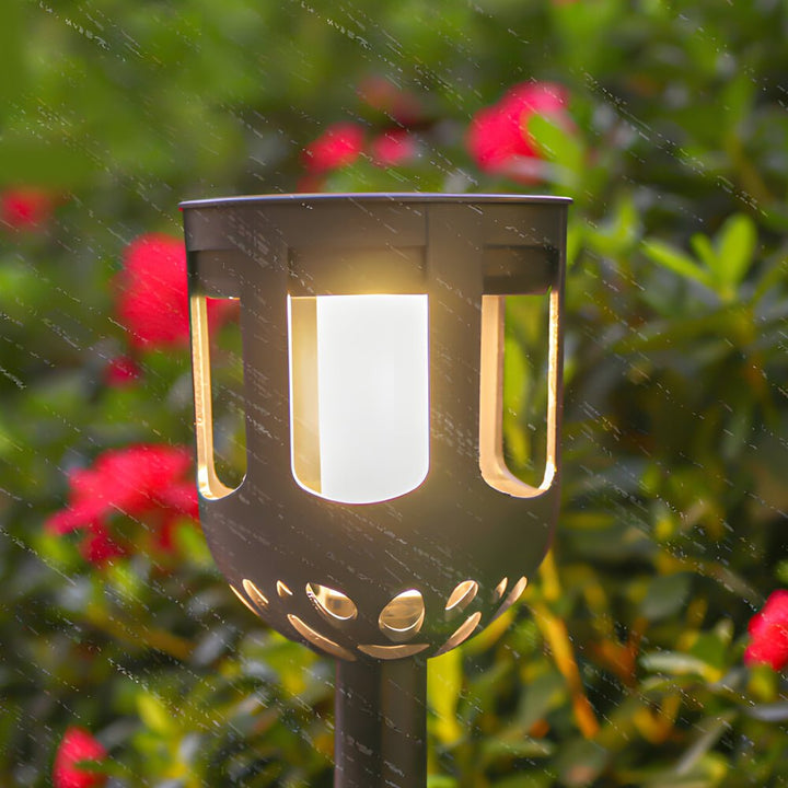 4-Pack Modern Black Solar LED Outdoor Garden Pathway Lights