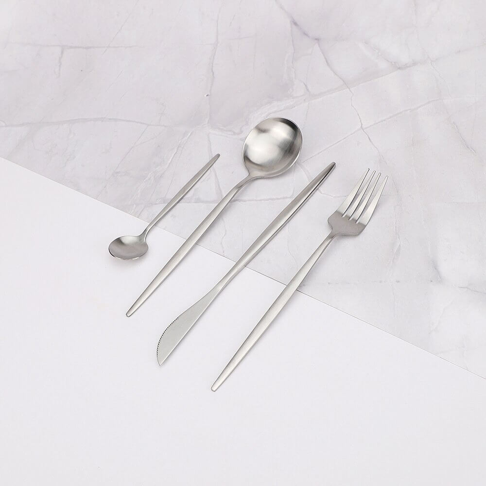Modern Silver Cutlery Utensil Set for Elegant Dining-Orizon Depot
