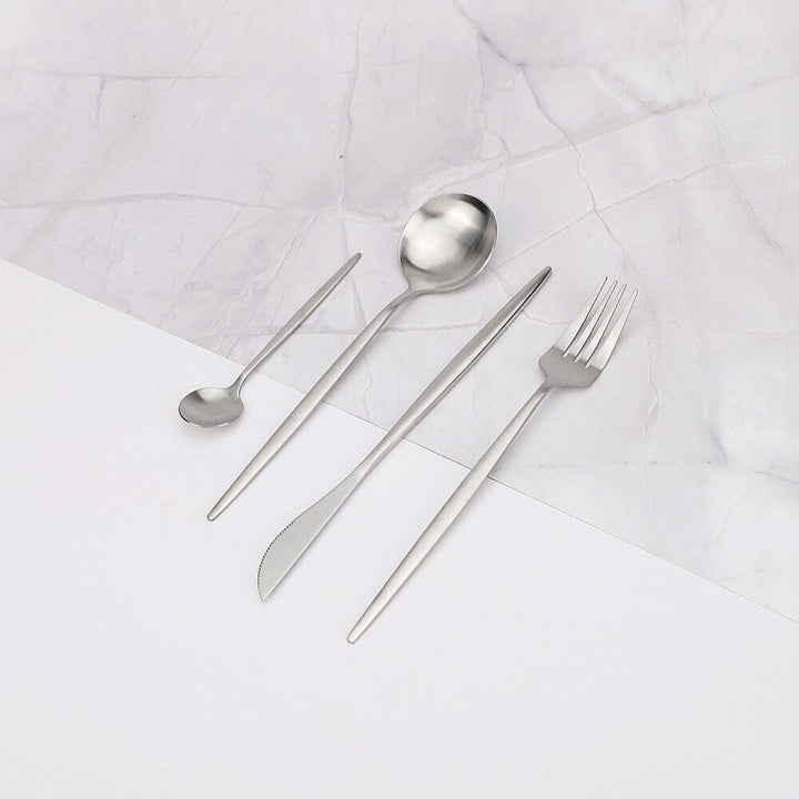 Modern Silver Cutlery Utensil Set for Elegant Dining-Orizon Depot