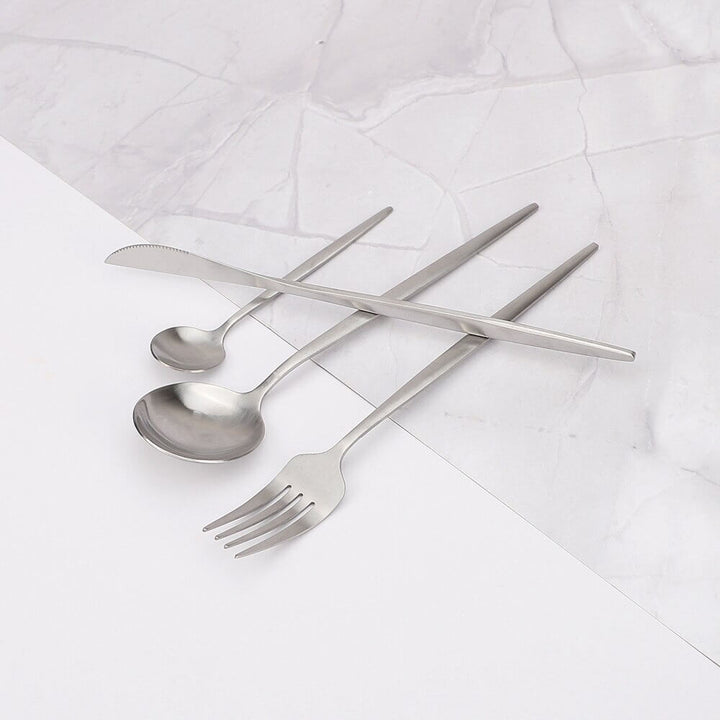 Modern Silver Cutlery Utensil Set for Elegant Dining-Orizon Depot