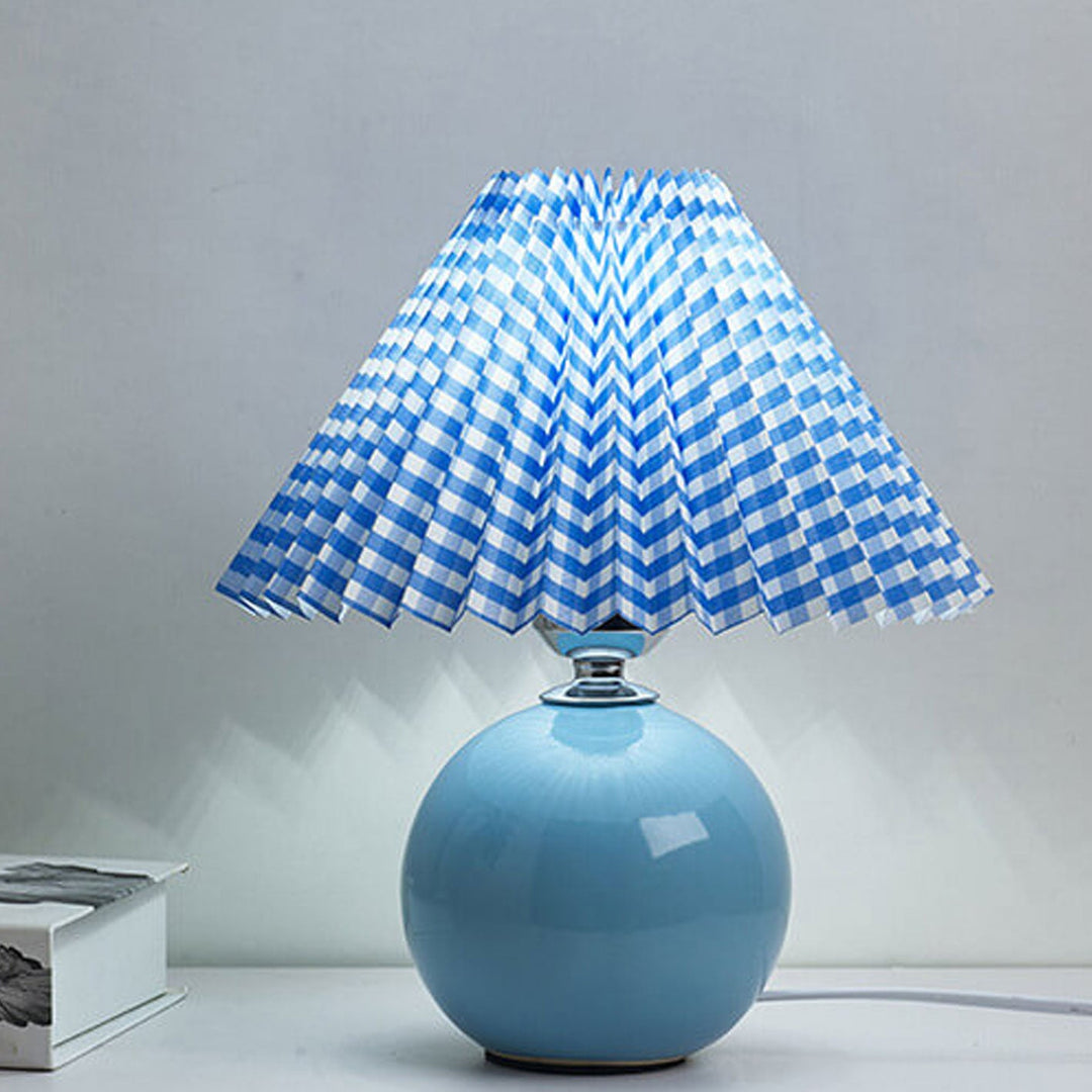 Nordic Minimalist Ceramic Table Lamp Pleated Shade 1-Light-Orizon Depot