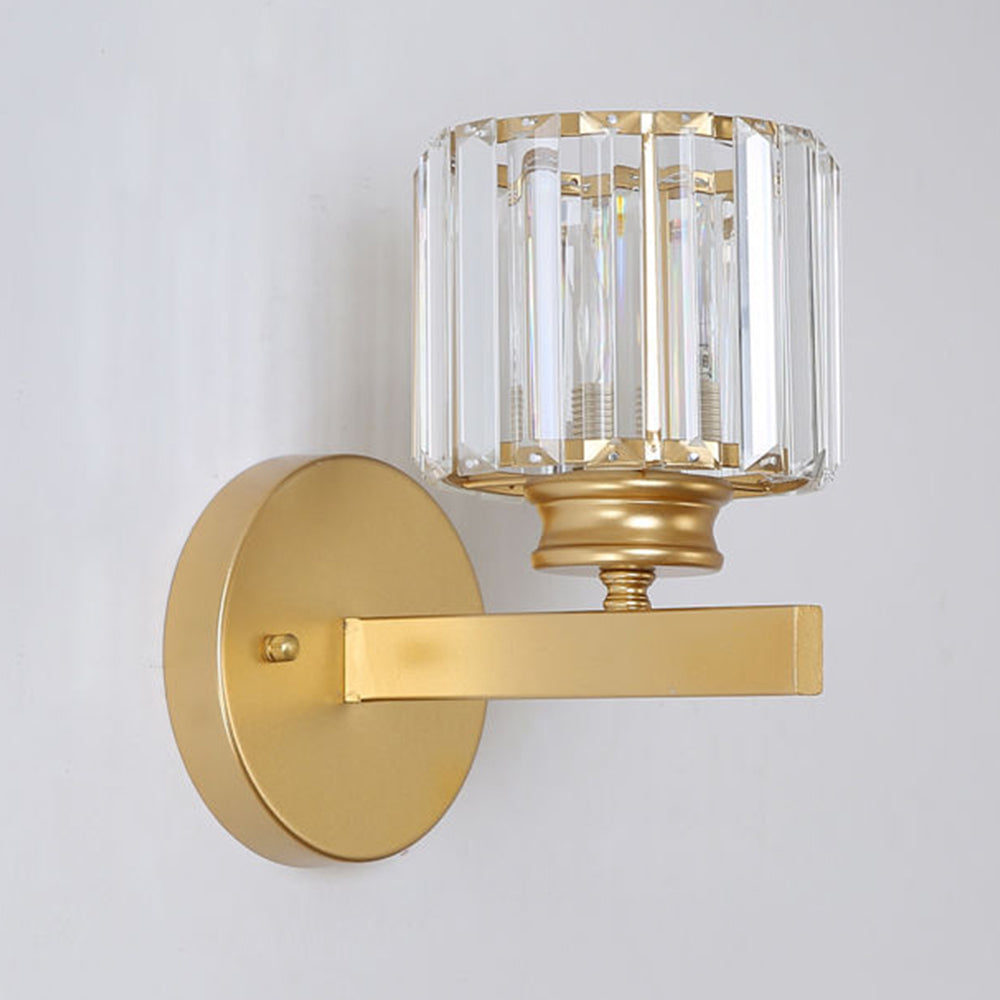 Modern Glass and Iron Wall Sconce Light Fixture