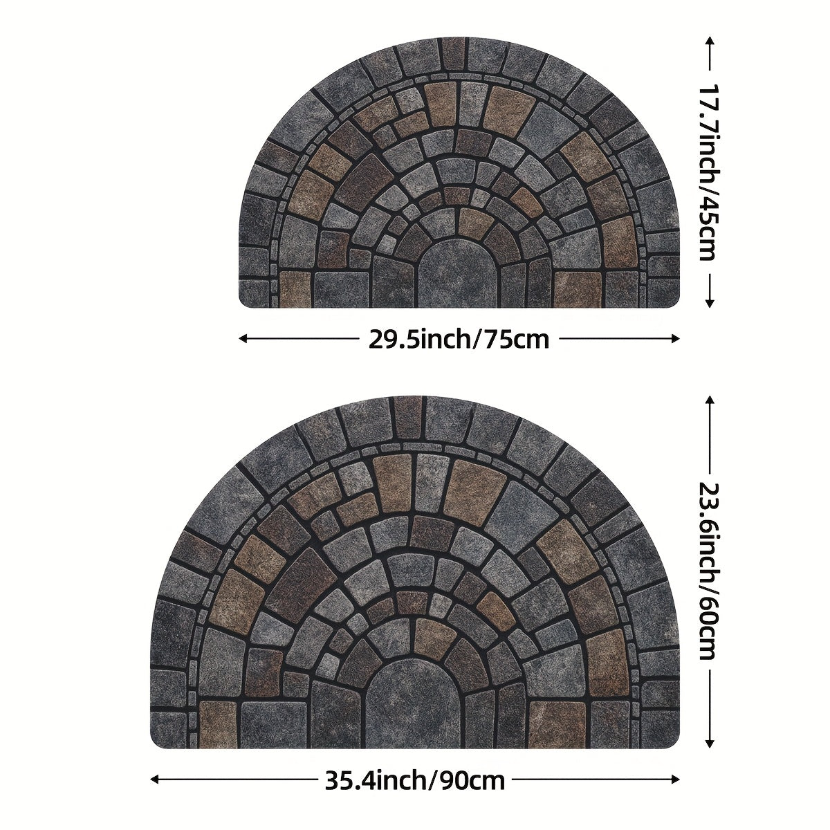 Half-Circle Mosaic Welcome Mat | Versatile Indoor & Outdoor Use-Orizon Depot